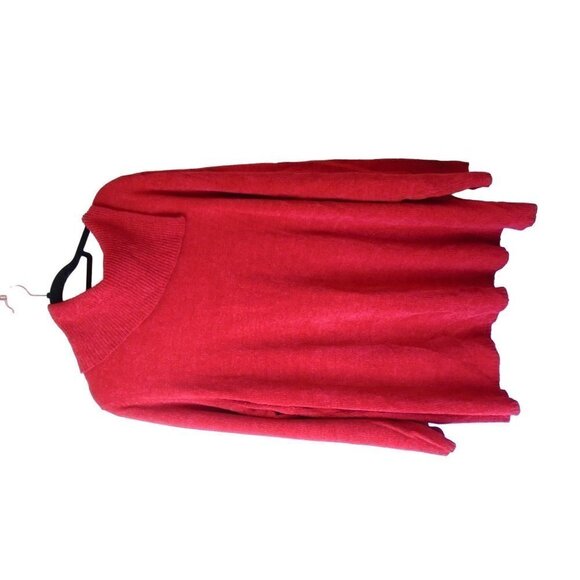 Liz & Me Ladies 3x (US 26/28) Acrylic Red Sweater Split Cowl Neck Stunning Tunic - Picture 2 of 5